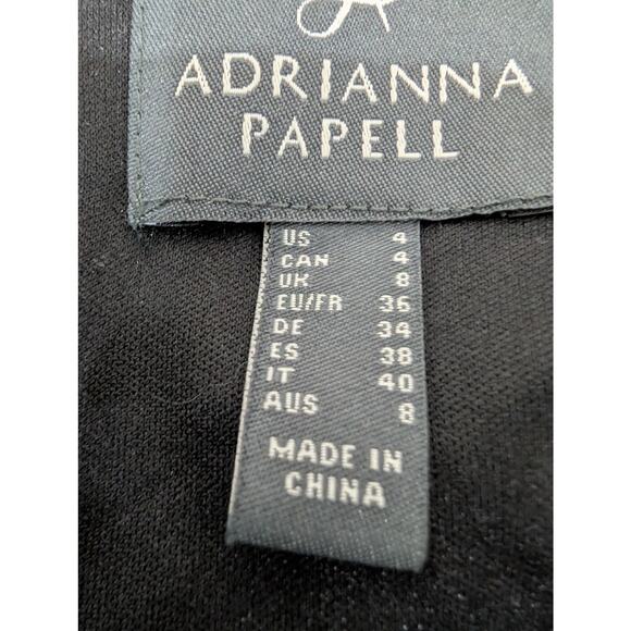 Adrianna Papell Black Off-Shoulder Cape Sheath Dress Size 4 - Picture 6 of 8